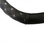Auto Gs Elegant Κάλυμμα Τιμονιού από Δερματίνη Μαύρο με Γκρι Ραφή 45cm