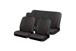 Καλυμματα Σετ Με Ραφη ΜΑΥΡΟ/ΚΟΚΚΙΝΟ