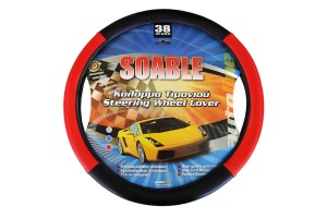 Καλυμμα Τιμονιου Soable - Δερματινη ΜΑΥΡΟ/ΚΟΚΚΙΝΟ