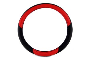 Καλυμμα Τιμονιου 39cm Δερμα ΜΑΥΡΟ/ΚΟΚΚΙΝΟ