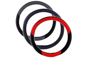 Καλυμμα Τιμονιου 36cm Δερμα ΜΑΥΡΟ/ΓΚΡΙ