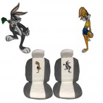 Ημικαλύμματα μπροστινά πετσετέ Bugs Bunny & Lola γκρι/άσπρο 2749-44