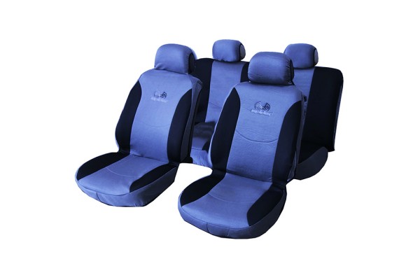 Σετ Καλύμματα Αυτοκινήτου 6τμχ Πολυεστερικό Spider Airbag Μαύρο-Μπλε
