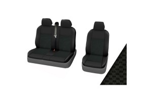 Καλύμματα Aυτοκινήτου Smart Van 2+1 7τμχ Σετ Μαύρο - Γκρι