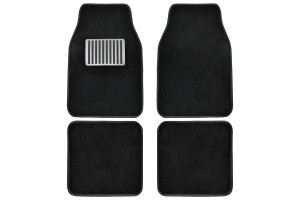 Μοκετες Αυτοκινητου Με Αλουμινιο  4 Τεμαχια Μαυρο