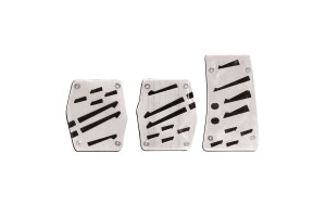 Autoline Σετ Πεταλιέρες Αντιολισθητικές Αυτοκινήτου Universal Ασημί 3τμχ