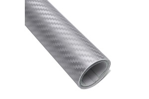 Διακοσμητικη Αυτοκολλητη Ταινια 3D Carbon Ρολο Ασημι 30x150cm