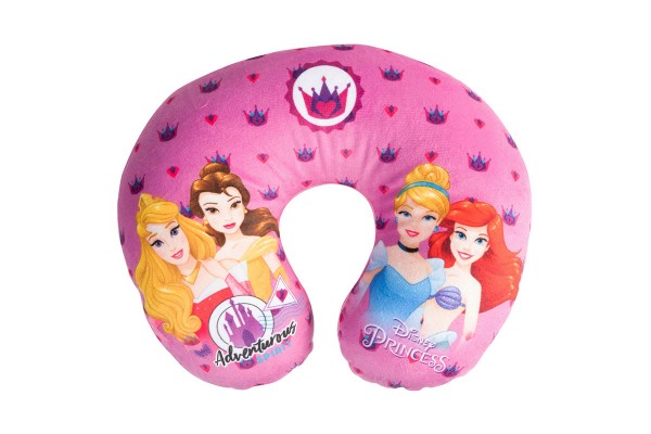 Παιδικό Μαξιλαράκι Αυχένα Ταξιδιού Πριγκίπισσες Sleeping Beauty - Belle - Cinderella - Ariel 27cm X 23cm Ροζ 1 Τεμάχιο
