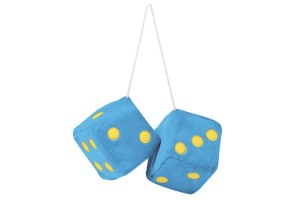 Ζάρια Κρεμαστά Διακοσμητικά ''Jumbo Size'' Μπλε 9x9cm 2 Τεμάχια