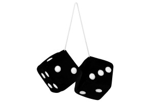 Ζάρια Κρεμαστά Διακοσμητικά ''Jumbo Size'' Μαύρα 9x9cm 2 Τεμάχια