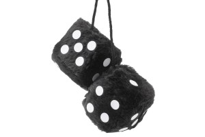 Fuzzy Dice Black 7x7cm 2 Pcsζάρια Κρεμαστά Διακοσμητικά Fuzzy Dice Μαύρα 7x7cm 2 Τεμάχια
