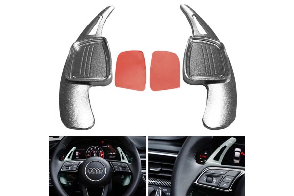 Paddles Shift Αλουμινίου Για Audi A3 2017+ / A4 2017+ / A5 2017+ Ασημί 2 Τεμάχια