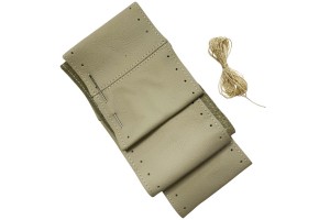 Κάλυμμα Τιμονιού Αυτοκινήτου Δερμάτινο Ραφτό Μπεζ Medium 38cm 1 Τεμάχιο