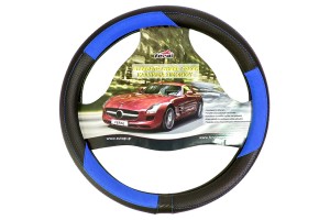Κάλυμμα Τιμονιού Αυτοκινήτου Δερματίνη X-TremeSport Μαύρο-Μπλε Medium 38cm 1 Τεμάχιο