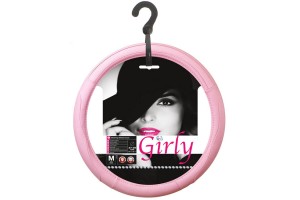 Κάλυμμα Τιμονιού Αυτοκινήτου Δερματίνη Girly Ροζ Small-Medium 37-39cm 1 Τεμάχιο