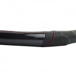 Κάλυμμα Τιμονιού Αυτοκινήτου Δερματίνη Speed Μαύρο Carbon Με Κόκκινη Ραφή Medium 38cm