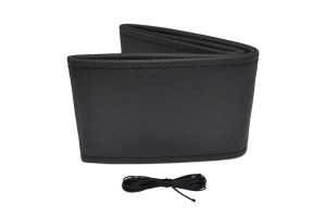 Κάλυμμα Τιμονιού Αυτοκινήτου Δερματίνη Otom Ραφτό Εξώγαζο DK-201 Μαύρο Medium 37-39cm 1 Τεμάχιο