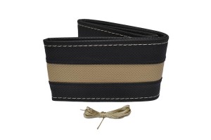 Κάλυμμα Τιμονιού Αυτοκινήτου Δερματίνη Otom Ραφτό Εξώγαζο DK-303 Μαύρο-Μπεζ Medium 37-39cm 1 Τεμάχιο