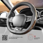 Κάλυμμα Τιμονιού Αυτοκινήτου Δερματίνη Otom Ραφτό Εξώγαζο DK-304 Μαύρο-Καφέ Medium 37-39cm 1 Τεμάχιο