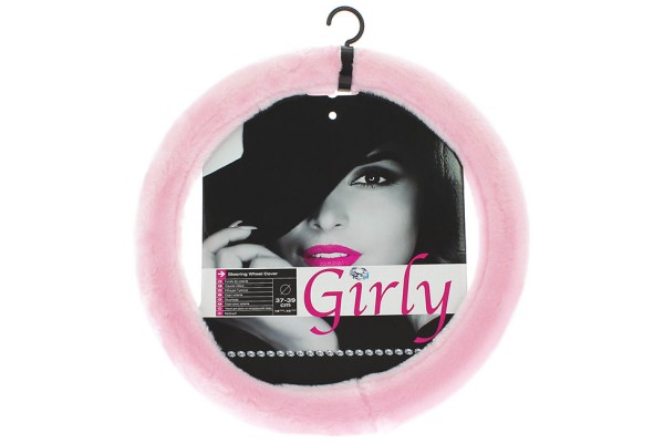Κάλυμμα Tιμονιού Αυτοκινήτου Χνουδωτό Girly ''Pinky'' Ροζ Medium 37-39CM 2505059 1 Τεμάχιο
