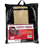 Πλατοκαθίσματα Αυτοκινήτου Πετσετέ Super Fresh Μαύρο-Μπεζ 2 Τεμάχια