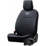 Ημικάλυμμα Καθίσματος Αυτοκινήτου Otom Rsx Diamond Δερματίνη Κεντητή Καπιτονέ Μαύρο Με Άσπρη Ραφή RSXD-102 1 Τεμάχιο