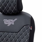 Ημικάλυμμα Καθίσματος Αυτοκινήτου Otom Rsx Diamond Δερματίνη Κεντητή Καπιτονέ Μαύρο Με Άσπρη Ραφή RSXD-102 1 Τεμάχιο