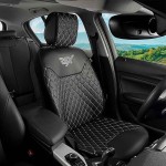 Ημικάλυμμα Καθίσματος Αυτοκινήτου Otom Rsx Diamond Δερματίνη Κεντητή Καπιτονέ Μαύρο Με Άσπρη Ραφή RSXD-102 1 Τεμάχιο