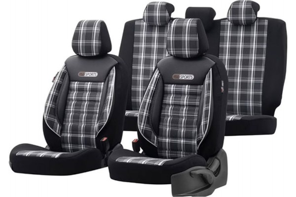 Καλύμματα Αυτοκινήτου Otom Gti Sports Design Universal Jacquard / Lacost / Δερματίνη Σετ Εμπρός / Πίσω Μαύρο - Γκρι GTI-807 11 Τεμάχια Καλύμματα Αυτοκινήτου Otom Gti Sports Design Universal Jacquard / Lacost / Δερματίνη Σετ Εμπρός / Πίσω Μαύρο - Γκρι GTI-807 11 Τεμάχια