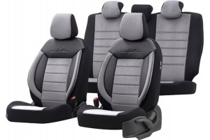 Καλύμματα Αυτοκινήτου Otom Comfortline Design Universal Sued / Rachel / Δερματίνη Σετ Εμπρός / Πίσω Μαύρο - Γκρι CMF-206 11 Τεμάχια