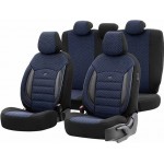 Καλύμματα Αυτοκινήτου Otom Sport Plus Design Universal Βαμβακερό Ύφασμα / Rachel / Δερματίνη Σετ Εμπρός / Πίσω Μαύρο - Μπλε SPTPLS-104 11 Τεμάχια
