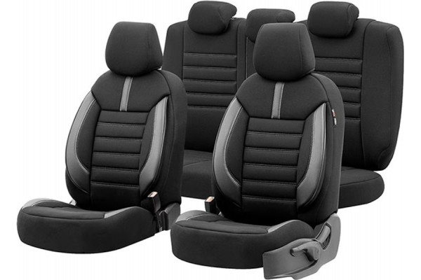 Καλύμματα Αυτοκινήτου Otom Limited Design Universal Jacquard / Lacost / Δερματίνη Σετ Εμπρός / Πίσω Μαύρο Με Γκρι Ραφές LMT-102 11 Τεμαχίων Καλύμματα Αυτοκινήτου Otom Limited Design Universal Jacquard / Lacost / Δερματίνη Σετ Εμπρός / Πίσω Μαύρο Με Γκρι Ραφές LMT-102 11 Τεμαχίων