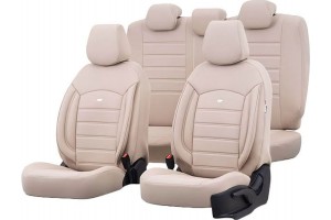 Καλύμματα Αυτοκινήτου Otom Inspire Design Universal Full Δερματίνη Σετ Εμπρός / Πίσω Μπεζ INS-3509 11 Τεμάχια