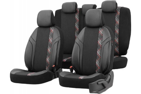 Καλύμματα Αυτοκινήτου Otom Horizon Universal Jacquard / Rachel / Δερματίνη Σετ Εμπρός / Πίσω Μαύρο Με Κόκκινο HRZ-1801 11 Τεμάχια Καλύμματα Αυτοκινήτου Otom Horizon Universal Jacquard / Rachel / Δερματίνη Σετ Εμπρός / Πίσω Μαύρο Με Κόκκινο HRZ-1801 11 Τεμάχια