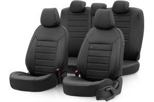 Καλύμματα Αυτοκινήτου Otom Premium Design Universal Full Δερματίνη Σετ Εμπρός / Πίσω Μαύρο PRM-101 11 Τεμάχια