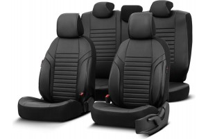 Καλύμματα Αυτοκινήτου Otom Coral Design Universal Full Δερματίνη Σετ Εμπρός / Πίσω Μαύρο CRΑL-101 11 Τεμαχίων