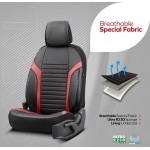 Καλύμματα Αυτοκινήτου Otom Coral Design Universal Full Δερματίνη Σετ Εμπρός / Πίσω Μαύρο / Κόκκινο CRΑL-104 11 Τεμαχίων