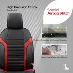 Καλύμματα Αυτοκινήτου Otom Coral Design Universal Full Δερματίνη Σετ Εμπρός / Πίσω Μαύρο / Κόκκινο CRΑL-104 11 Τεμαχίων