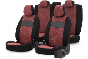 Καλύμματα Αυτοκινήτου Otom Smart Design Universal Ύφασμα / Δερματίνη Σετ Εμπρός / Πίσω Μαύρο / Κόκκινο SLTSMT103-NZ 11 Τεμαχίων