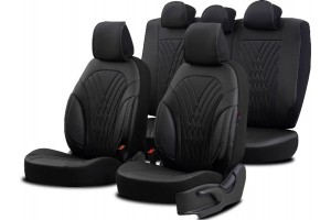 Καλύμματα Αυτοκινήτου Otom Progressive Design Universal Full Δερματίνη Σετ Εμπρός / Πίσω Μαύρο PRG-101 11 Τεμαχίων