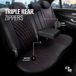 Καλύμματα Αυτοκινήτου Otom Progressive Design Universal Full Δερματίνη Σετ Εμπρός / Πίσω Μαύρο / ΚόκκινοPRG-104 11 Τεμαχίων
