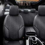 Καλύμματα Αυτοκινήτου Otom "Advanced Leather" Universal Δερματίνη / Λινό Ύφασμα Σετ Εμπρός / Πίσω Μαύρο / Smoke ΑDV-103 11 Τεμαχίων
