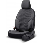 Καλύμματα Αυτοκινήτου Otom "Advanced Leather" Universal Δερματίνη / Λινό Ύφασμα Σετ Εμπρός / Πίσω Μαύρο / Smoke ΑDV-103 11 Τεμαχίων