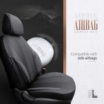 Καλύμματα Αυτοκινήτου Otom "Advanced Leather" Universal Δερματίνη / Λινό Ύφασμα Σετ Εμπρός / Πίσω Μαύρο / Smoke ΑDV-103 11 Τεμαχίων