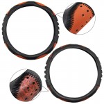 Steering Wheel Cover Mesh – 38cm Leatherette - ΜΑΥΡΟ/ΚΑΦΕ Σκουρο