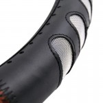 Steering Wheel Cover Mesh – 38cm Leatherette - ΜΑΥΡΟ/ΚΑΦΕ Σκουρο