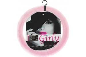 Κάλυμμα Tιμονιού Αυτοκινήτου Χνουδωτό Girly Pinky 2505059 Ροζ Medium 37-39CM 1 Τεμάχιο