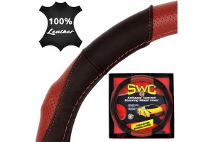 Καλυμμα Τιμονιου Δερμα Curves 38cm - ΜΑΥΡΟ/ΚΟΚΚΙΝΟ