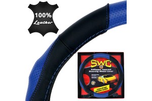 Καλυμμα Τιμονιου Δερμα Curves 38cm - ΜΑΥΡΟ/ΜΠΛΕ