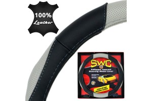 Καλυμμα Τιμονιου Δερμα Curves 38cm - ΜΑΥΡΟ/ΓΚΡΙ